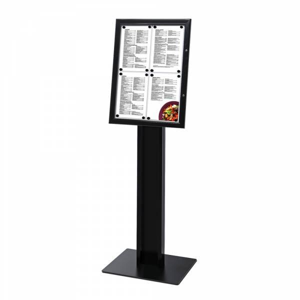 Porte Menu Sur Pied Noir 4x A4 display publicitaire