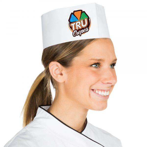 Chapeau de chef en papier fourrager GOODIES vaisselle personnalisés et publicitaire
