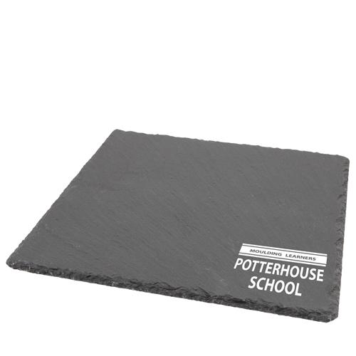 Plat en ardoise à bords naturels (28x28cm) GOODIES vaisselle personnalisés et publicitaire