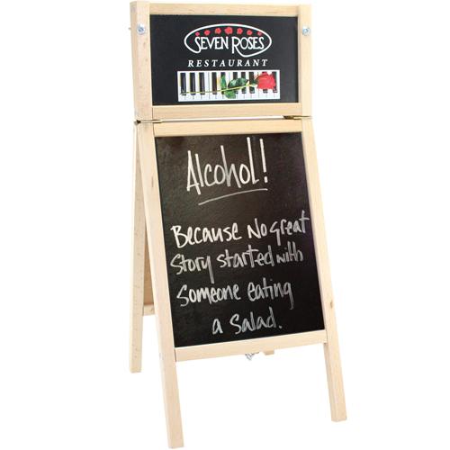 Tableau d'affichage des menus de table avec insert supérieur interchangeable GOODIES RESTAURANTS