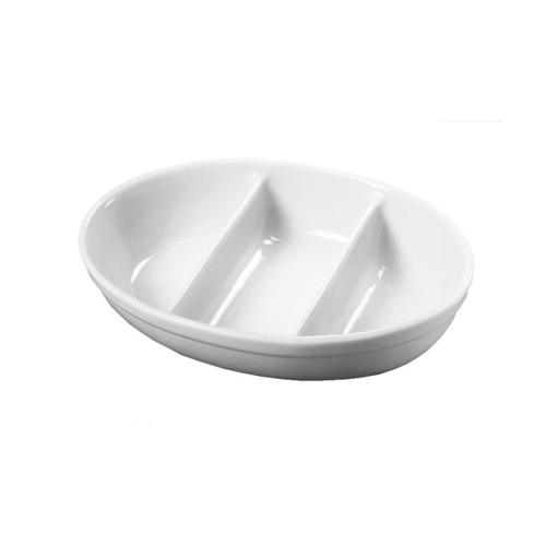 Plat à légumes blanc à 3 compartiments (28cm) GOODIES vaisselle personnalisés et publicitaire