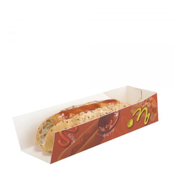 Plateau pour hot-dogs/rouleaux de saucisses GOODIES packaging personnalisés et publicitaire