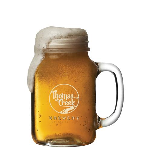 Bocal Mason en verre avec poignée (568ml/20oz) GOODIES verres personnalisés et publicitaire