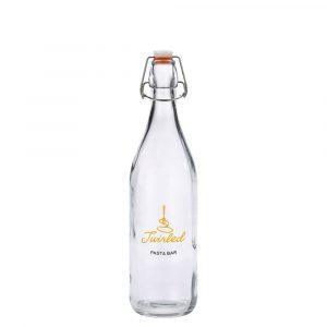 Bouteille en verre à couvercle pivotant - 2 Pint (1 Litre/35oz) GOODIES verres personnalisés et publicitaire