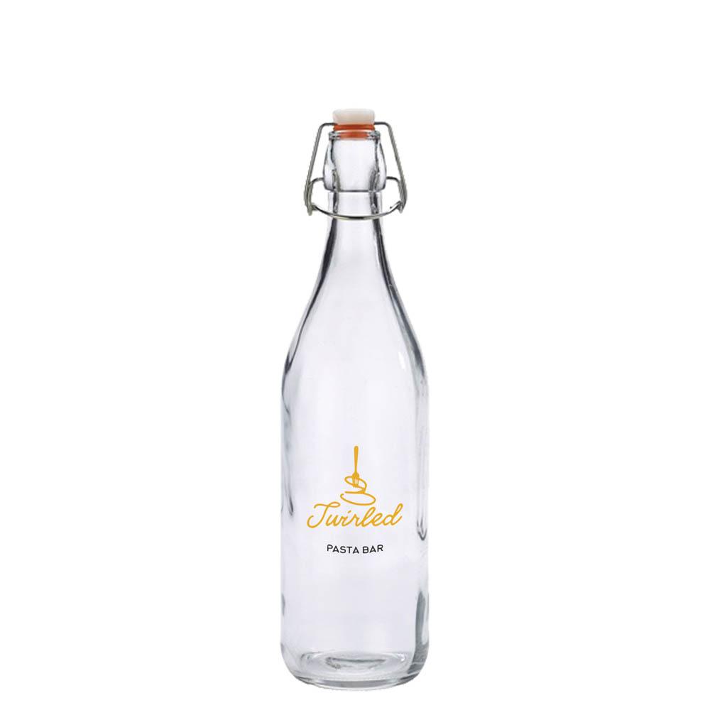 Bouteille en verre à couvercle pivotant - 2 Pint (1 Litre/35oz) GOODIES verres personnalisés et publicitaire