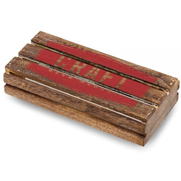 Petite caisse d'exposition en bois foncé GOODIES RESTAURANTS