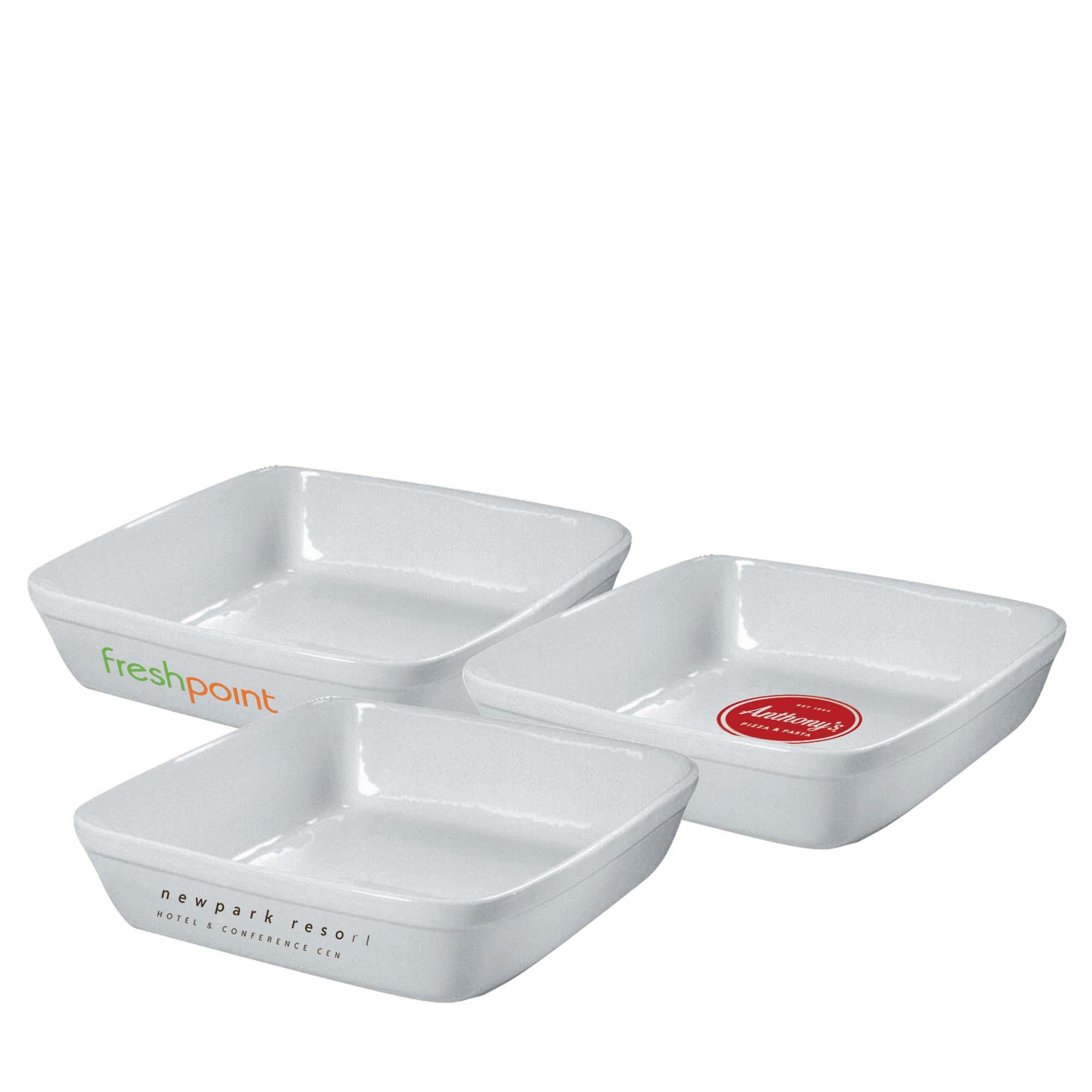 Plats à rôtir carrés en céramique GOODIES vaisselle personnalisés et publicitaire