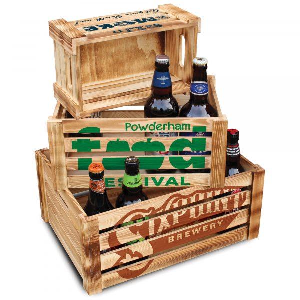 Petite caisse en bois au fini brûlé GOODIES RESTAURANTS