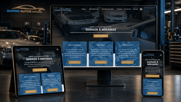 Création du site internet d&rsquo;Empire Autos Miramas : un garage automobile qui affiche ses couleurs