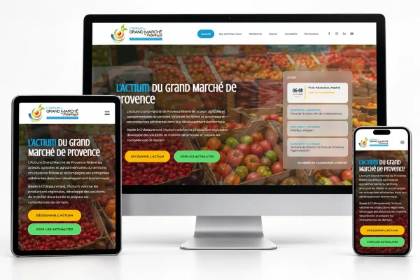Création du site internet de l’Actium Grand Marché de Provence à Châteaurenard